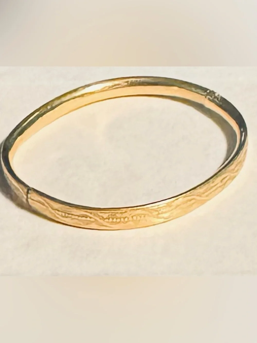 Vintage 12K Gold Filled GF Baby Bangle Hinged Bracelet Ornate - Picture 1 of 6